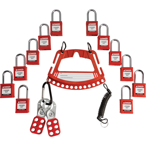 Lock & Tag Carrier with Keyed Different Nylon Safety Lockout Padlocks Distribution Élite MP
