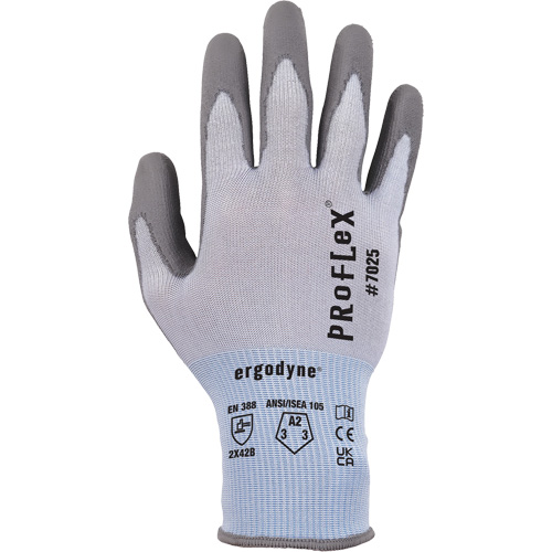 ProFlex 7025 Cut-Resistant Gloves, Size Small, 18 Gauge, Polyurethane Coated, Nylon/HPPE/Spandex Shell, ASTM ANSI Level A2/EN 388 Level B Distribution Élite MP