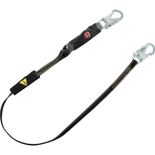 Longe &agrave; amortisseur d'&eacute;nergie pour le soudage V-Series, 6', Point d'ancrage &agrave; Crochet mousqueton, Crochet mousqueton aux jambes, Kevlar/M&eacute;tal/Nylon Distribution Élite MP