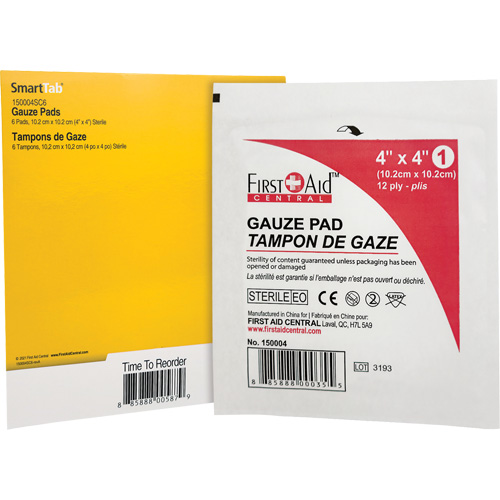 Recharge de gaze SmartCompliance, Tampon, 4" lo x 4" la, St&eacute;rile, Dispositif m&eacute;dical Classe 1 Distribution Élite MP