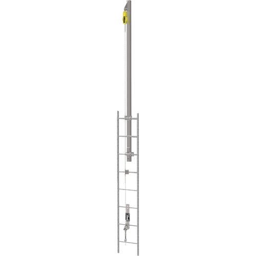 Latchways&reg; Vertical Ladder Lifeline with SRL Ladder Extension Post Kit, Stainless Steel Distribution Élite MP