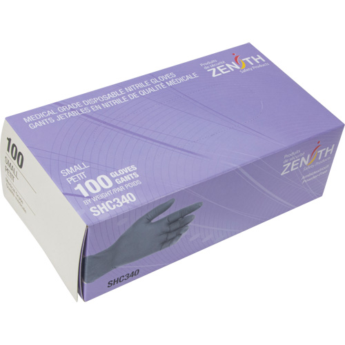 Medical Grade Disposable Gloves, Small, Nitrile, 6-mil, Powder-Free, Black, Class 2 Distribution Élite MP