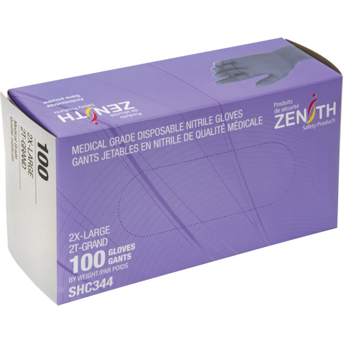 Medical Grade Disposable Gloves, 2X-Large, Nitrile, 6-mil, Powder-Free, Black, Class 2 Distribution Élite MP