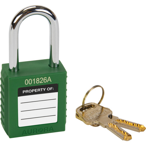 Safety Lock, Green, Keyed Different, Thermoplastic, 1-1/2" Width Distribution Élite MP