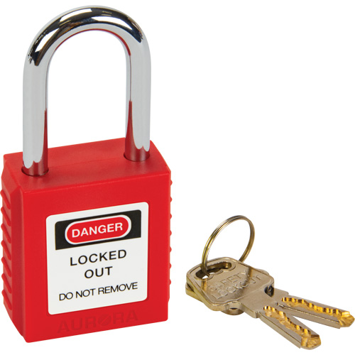 Safety Lock, Red, Keyed Different, Thermoplastic, 1-1/2" Width Distribution Élite MP