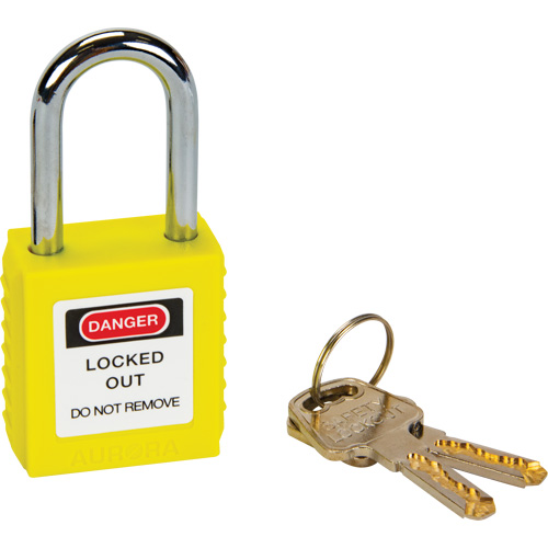 Safety Lock, Yellow, Keyed Different, Thermoplastic, 1-1/2" Width Distribution Élite MP