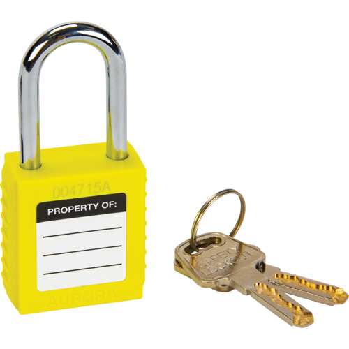 Safety Lock, Yellow, Keyed Different, Thermoplastic, 1-1/2" Width Distribution Élite MP