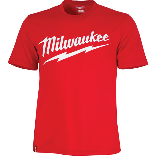 Chandail &agrave; manches courtes tr&egrave;s r&eacute;sistant avec logo Milwaukee, Hommes, Petit, Rouge Distribution Élite MP