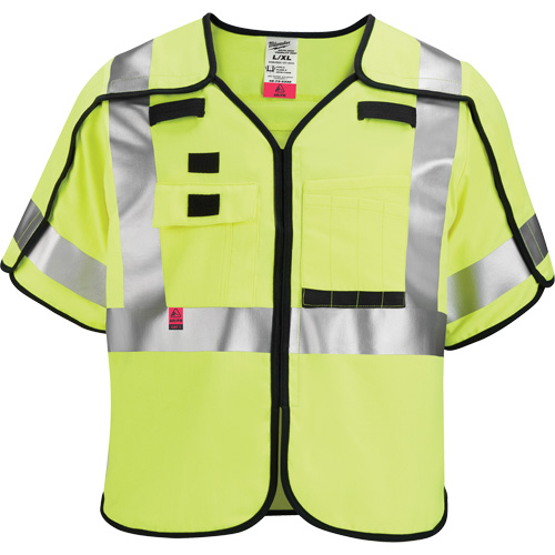 Gilet de s&eacute;curit&eacute; &agrave; maille d&eacute;tachable, Noir/Jaune lime haute visibilit&eacute;, Moyen/Petit Distribution Élite MP