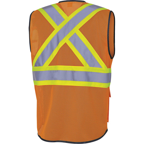 6960 Veste de s&eacute;curit&eacute; &agrave; maille en avant, Orange haute visibilit&eacute;, Moyen, Polyester Distribution Élite MP