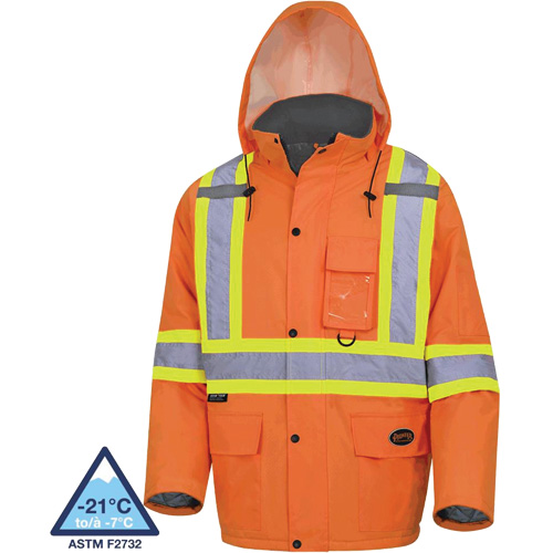 5030 Manteau de s&eacute;curit&eacute; matelass&eacute; imperm&eacute;able, Orange haute visibilit&eacute;, Petit Distribution Élite MP
