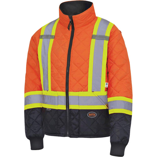 5015 Quilted Freezer Jacket, Polyester, Black/High Visibility Orange, X-Small Distribution Élite MP