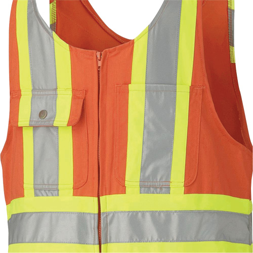 6617Z Safety Overalls with Leg Zippers, Poly-Cotton, 36, High Visibility Orange Distribution Élite MP