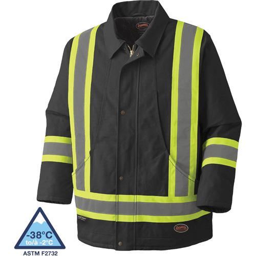 5535BKA Manteau en toile de coton matelass&eacute;e, Noir, T-petit Distribution Élite MP