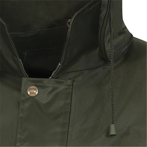 D8120J Nailhead Ripstop Tree Planter Hooded Jacket, Polyester/PVC, X-Small, Green Distribution Élite MP