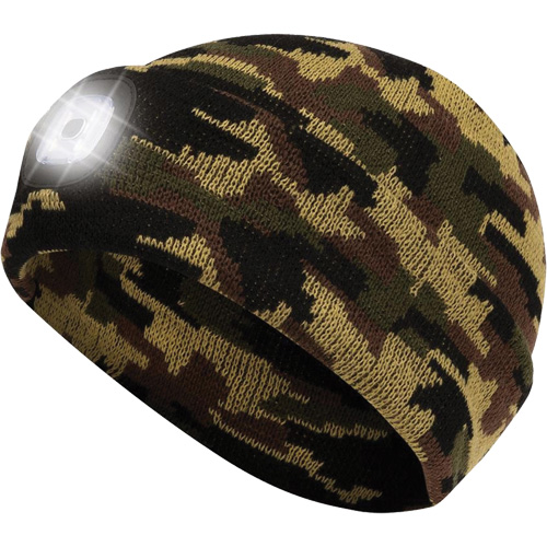 5677 Tuque en tricot avec lampe frontale &agrave; DEL, Doublure en Molleton, Taille unique, Camo Distribution Élite MP