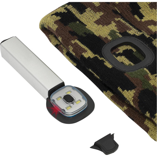 5677 Tuque en tricot avec lampe frontale &agrave; DEL, Doublure en Molleton, Taille unique, Camo Distribution Élite MP