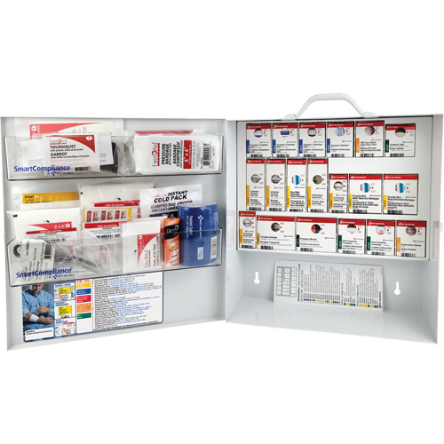 Armoire pour premiers soins SmartCompliance, R&eacute;pond &agrave; la norme CSA Z1220-17 type 3 environnements &agrave; haut risque, Petit (2-25 travailleurs) Distribution Élite MP