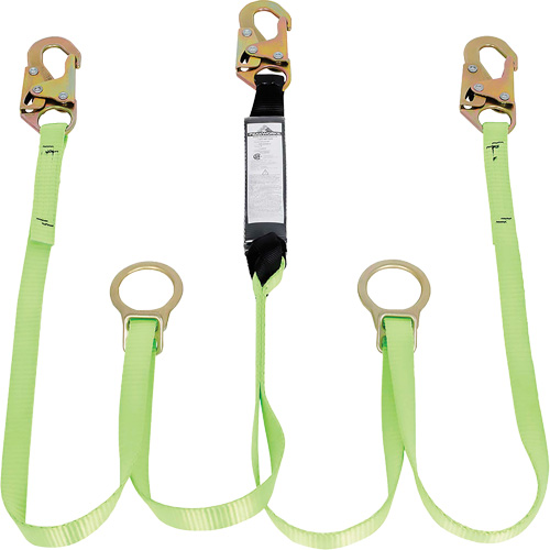 SA-54055-6 Shock Absorbing Lanyard, 6', Snap Hook Center, Snap Hook Leg Ends, Polyester Distribution Élite MP