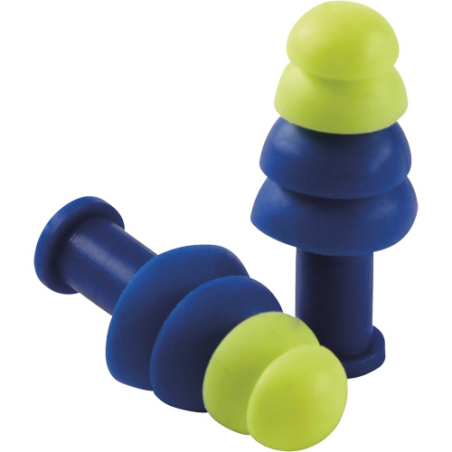 Reusable Tapered Earplugs, Uncorded, Bulk - Box, 27 dB NRR, One-Size Distribution Élite MP