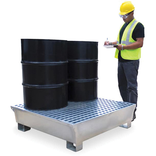 Ultra-Spill Pallet en acier, 4 barils, Capacit&eacute; de d&eacute;versement 68 gal. US, 49,1" x 47,1" x 10,9" Distribution Élite MP