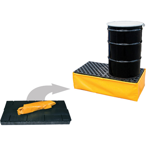 Ultra-Spill Pallet flexible, 2 barils, Capacit&eacute; de d&eacute;versement 66 gal. US, 48" x 24" x 14" Distribution Élite MP