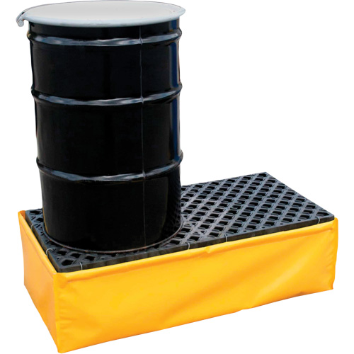 Ultra-Spill Pallet flexible, 2 barils, Capacit&eacute; de d&eacute;versement 66 gal. US, 48" x 24" x 14" Distribution Élite MP