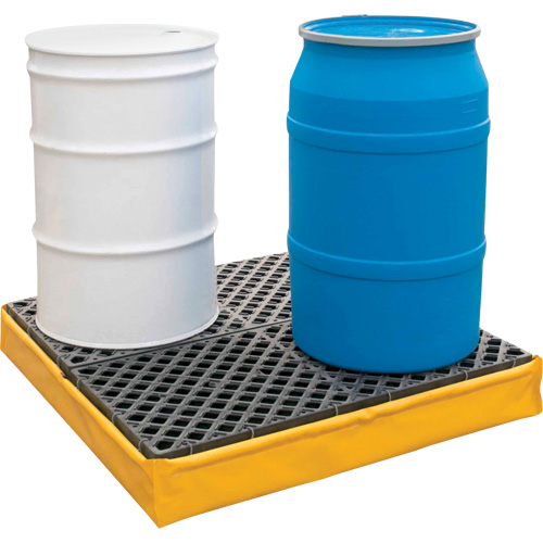Ultra-Spill Pallet flexible, 4 barils, Capacit&eacute; de d&eacute;versement 66 gal. US, 48" x 48" x 7" Distribution Élite MP
