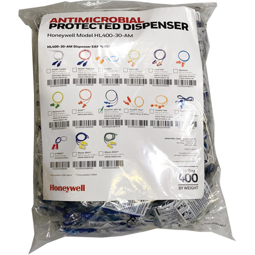 Recharge de bouchons doreille SDT-30 pour le distributeur HL400, Vrac - Sac en poly, Avec cordon Distribution Élite MP