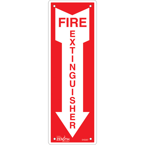 Enseigne Fire Extinguisher, 12" x 4", Aluminium, Anglais avec pictogramme Distribution Élite MP
