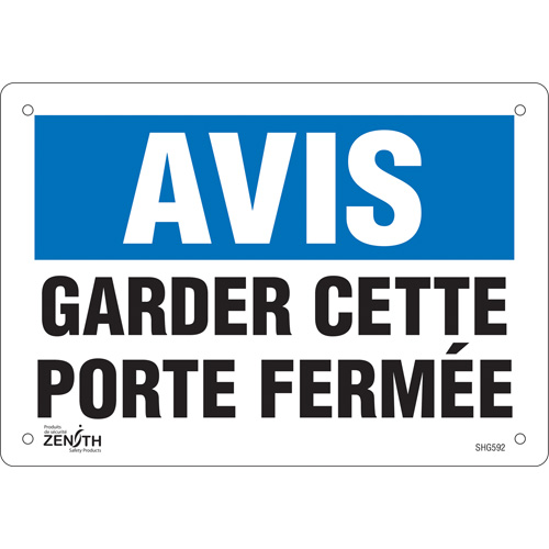 "Porte ferm&eacute;e" Sign, 7" x 10", Vinyl, French Distribution Élite MP