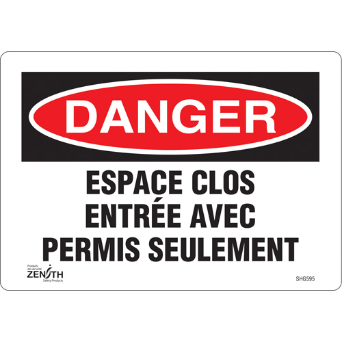 "Espace clos" Sign, 7" x 10", Vinyl, French Distribution Élite MP