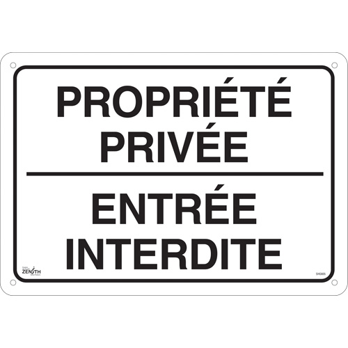 "Propri&eacute;t&eacute; priv&eacute;e" Sign, 14" x 20", Aluminum, French Distribution Élite MP