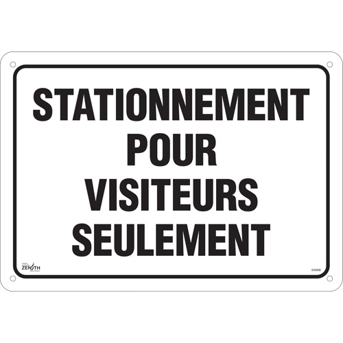 Enseigne  Stationnement pour visiteurs , 14" x 20", Aluminium, Français Distribution Élite MP