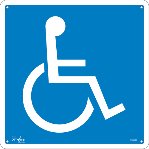 Enseigne de s&eacute;curit&eacute; conforme &agrave; la CSA - Handicap, 12" x 12", Aluminium, Pictogramme Distribution Élite MP