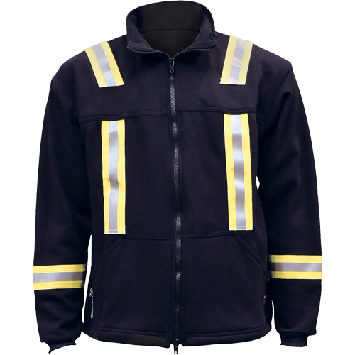 Veste FR ray&eacute;e en molleton &agrave; fermeture &agrave; glissi&egrave;re compl&egrave;te, Moyen, Bleu marin Distribution Élite MP