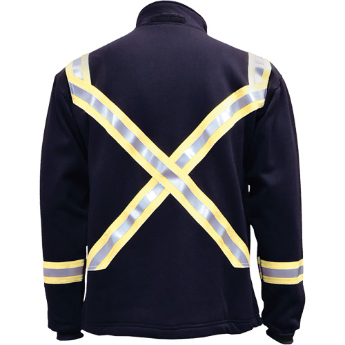 Veste FR ray&eacute;e en molleton &agrave; fermeture &agrave; glissi&egrave;re compl&egrave;te, Moyen, Bleu marin Distribution Élite MP