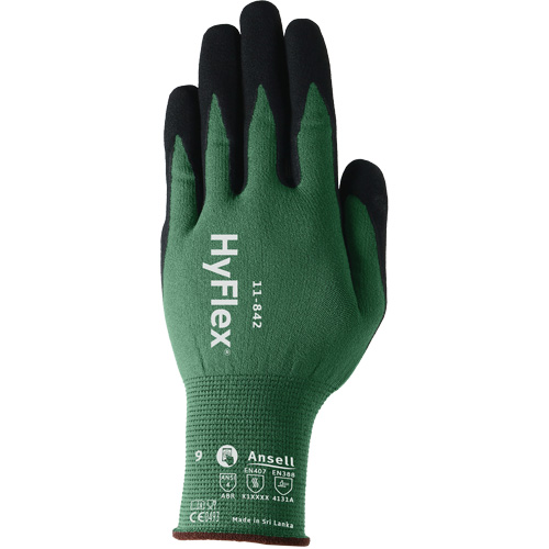 Gants polyvalents &eacute;coresponsables HyFlex 11-842, 5, R&ecirc;vetement Mousse de nitrile, Calibre 15, Enveloppe en Nylon Distribution Élite MP