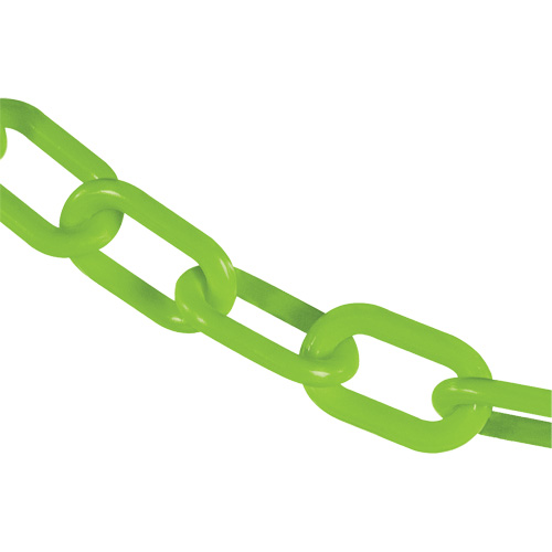 Chaîne de s&eacute;curit&eacute; en plastique robuste, Vert, Maillon de 2", 100' de long Distribution Élite MP