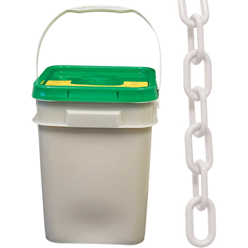 Heavy-Duty Plastic Safety Chain, White, 2" Link, 120' Length Distribution Élite MP