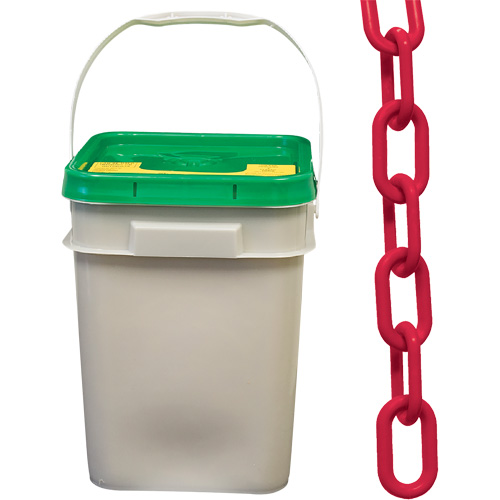 Chaîne de s&eacute;curit&eacute; en plastique robuste, Rouge, Maillon de 2", 120' de long Distribution Élite MP