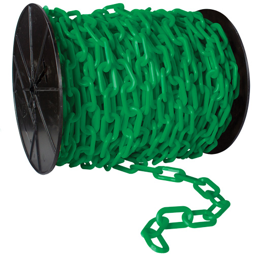 Chaîne de s&eacute;curit&eacute; en plastique robuste, Jaune, Maillon de 2", 100' de long Distribution Élite MP