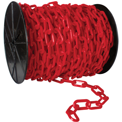 Chaîne de s&eacute;curit&eacute; en plastique robuste, Noir, Maillon de 2", 100' de long Distribution Élite MP
