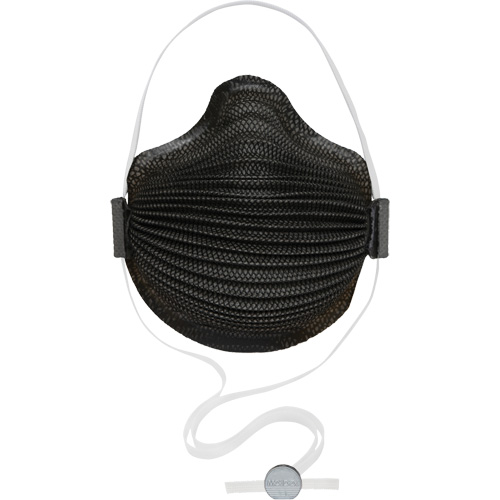 AirWave M Series Black Disposable Masks with SmartStrap&reg; & Nose Flange, N95, NIOSH Certified, Medium/Large Distribution Élite MP