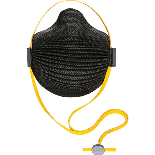 AirWave M Series Black Disposable Masks with SmartStrap&reg; & Full Foam Flange, N95, NIOSH Certified, Medium/Large Distribution Élite MP