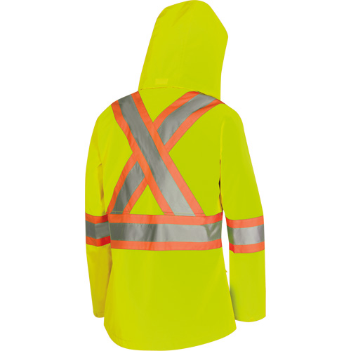 5628W The Rock Women's 300D  Quilted Safety Parka, Polyester/Polyurethane, High Visibility Lime-Yellow, X-Small Distribution Élite MP