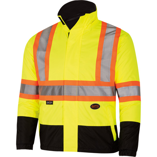 5771 Waterproof Reversible Safety Jacket, Polyester/Polyurethane, High Visibility Lime-Yellow, Small Distribution Élite MP