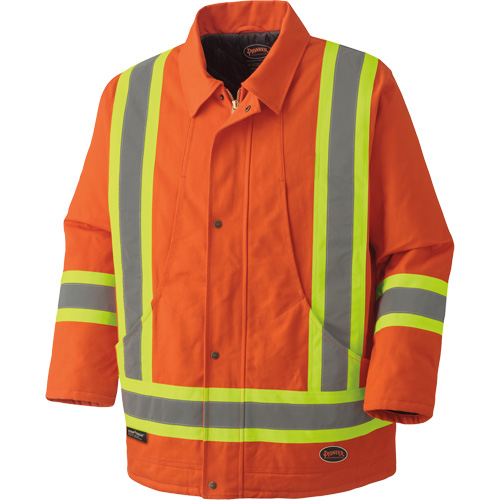 5537A Quilted Duck Safety Parka, High Visibility Orange, Small Distribution Élite MP