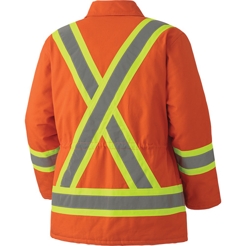 5537A Quilted Duck Safety Parka, High Visibility Orange, Small Distribution Élite MP