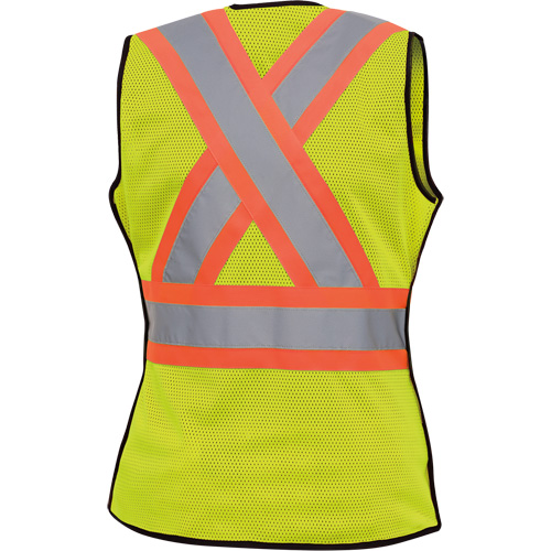 489 Women's High-Visibility Safety Tear-Away Vest, High Visibility Lime-Yellow, X-Small, Polyester Distribution Élite MP